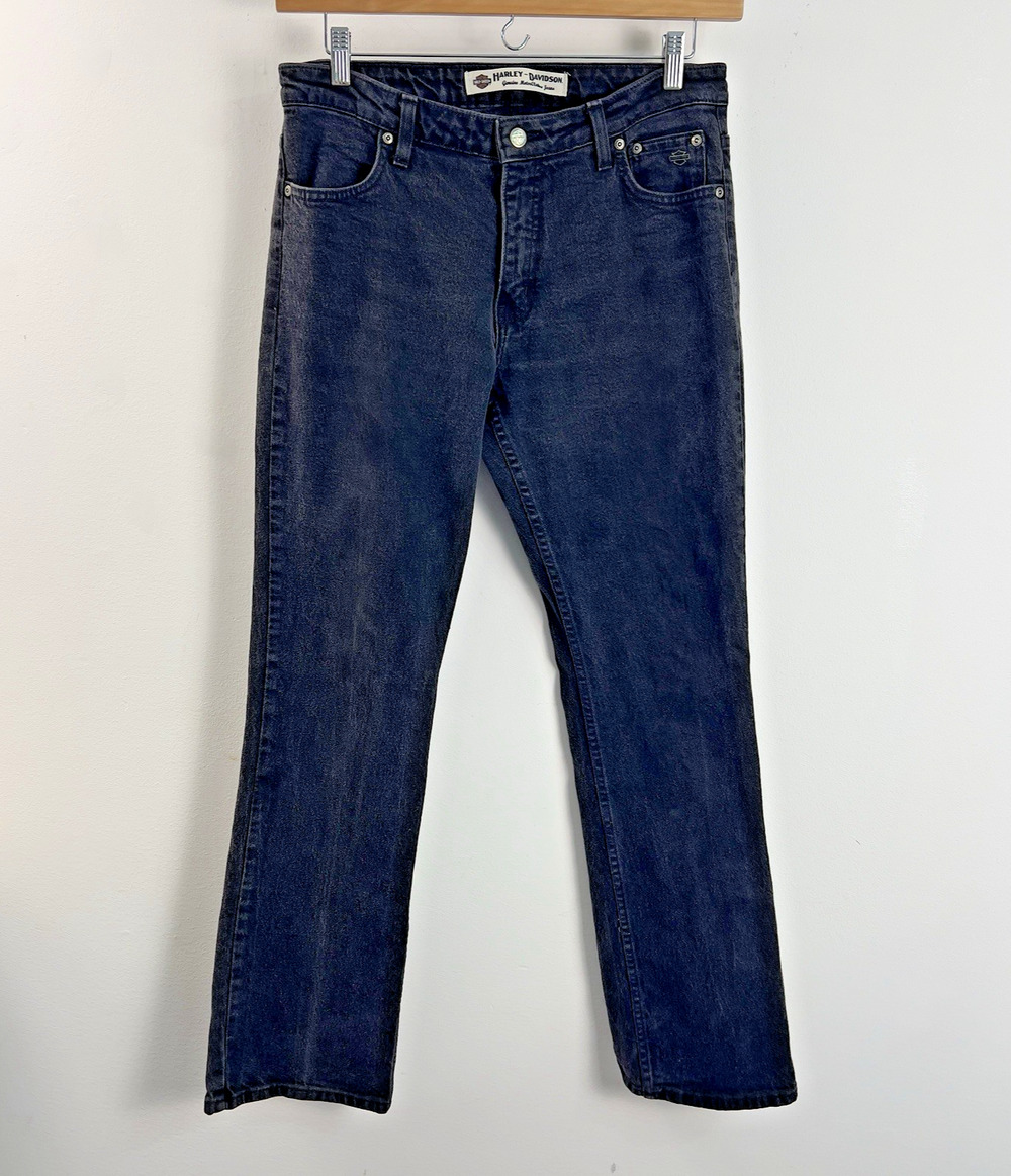 Vintage Harley Davidson Black Jeans Sz 12 Womens Bootcut 90s Motorcycle